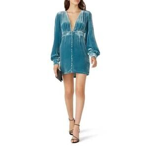 Neon Blonde Vapour Velvet Mini Dress